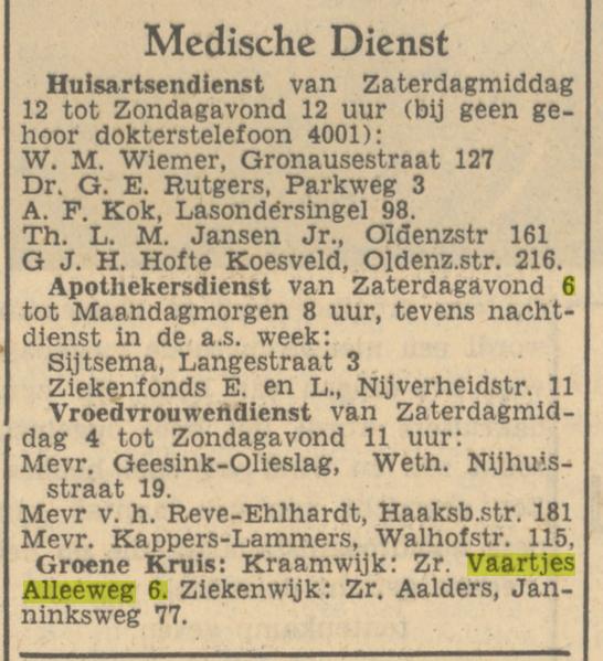 Alleeweg 6 Zr. Vaartjes krantenbericht Tubantia 1-6-1951.jpg