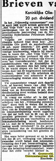 Oldenzaalsestraat 246 J.W. Groeneveld krantenbericht De Tijd 24-4-1956.jpg