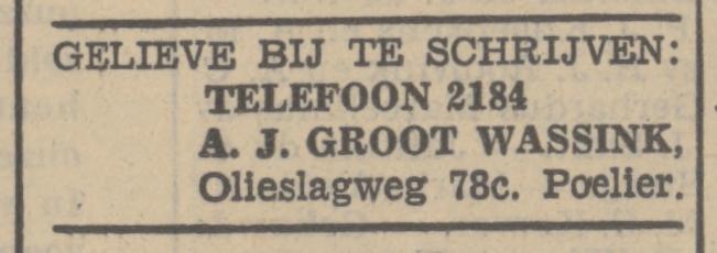 Olieslagweg 78c A.J. Groot Wassink Poelier advertentie Tubantia 2-4-1938.jpg