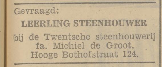 Hoge Bothofstraat 124 Fa. Michiel de Groot Twentsche Steenhouwerij advertentie Tubantia 19-8-1939.jpg