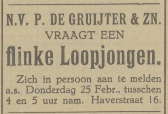 Haverstraat 16 N.V. P. de Gruijter & Zn advertentie Tubantia 23-2-1926.jpg