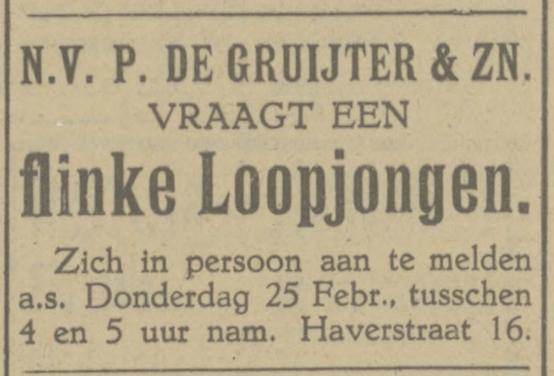 Haverstraat 16 N.V. P. de Gruijter & Zn advertentie Tubantia 23-2-1926.jpg