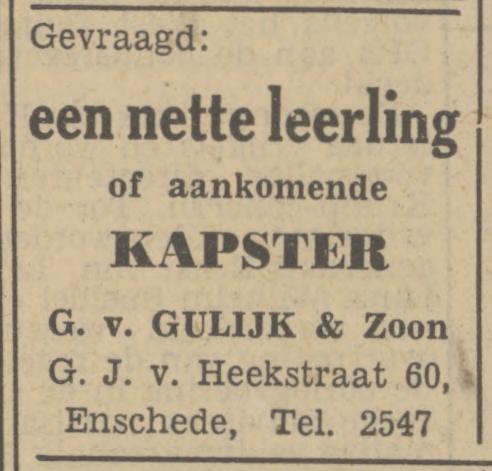 G.J. van Heekstraat 60 G, van Gulijk & Zoon  advertentie Tubantia 1-2-1951.jpg
