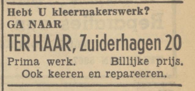 Zuiderhagen 20 Ter Haar kleermaker advertentie Tubantia 20-11-1937.jpg