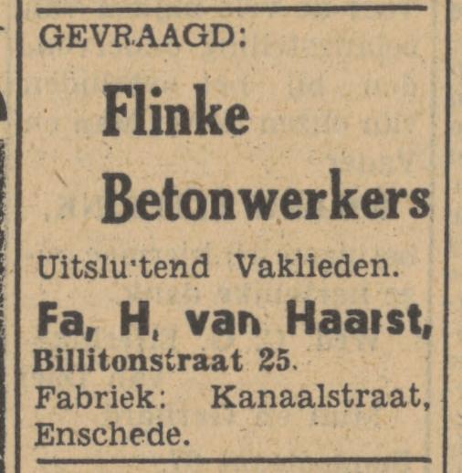 Kanaalstraat Fabriek Fa. Ha. van Haarst advertentie Tubantia 10-10-1947.jpg