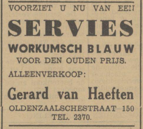 Oldenzaalsestraat 150 Gerard van Haeften adveertentie Tubantia 24-12-1941.jpg