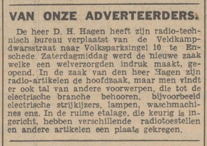 Volksparksingel 10 D.H. Hagen krantenbericht Tubantia 11-5-1936.jpg