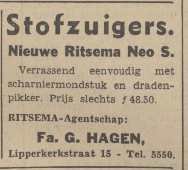 Lipperkerkstraat 15 G. Hagen advertentie Tubantia 2-11-1939.jpg