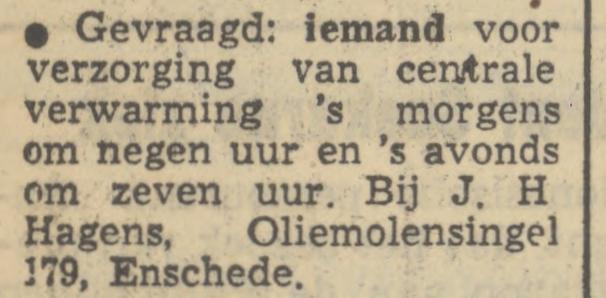 Oliemolensingel 179 J.H. Hagens advertentie Tubantia 9-12-1950.jpg