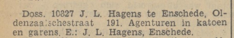 Oldenzaalsestraat 191 J.L. Hagens krantenbericht Tubantia 22-4-1937.jpg
