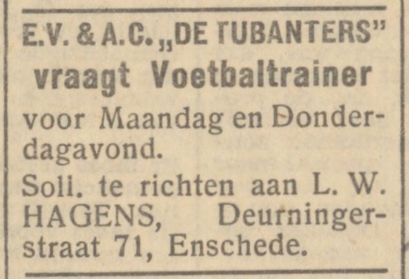 Deurningerstraat 71 L.W. Hagens advertentie Het Parool 18-6-1945.jpg