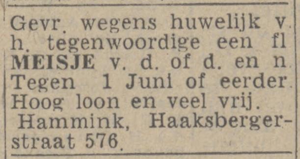 Haaksbergerstraat 576 Hammink advertentie Twentsch nieuwsblad 2-5-1944.jpg