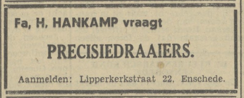 Lipperkerkstraat 22 Fa. H. Hankamp advertentie Tubantia 17-10-1946.jpg