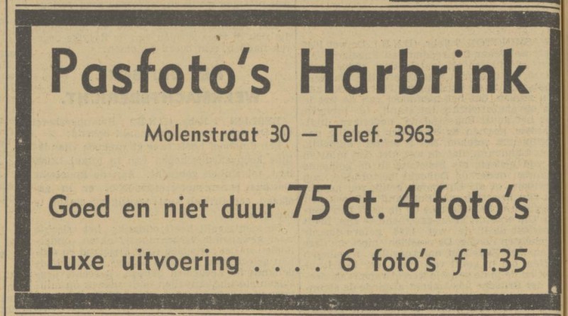 Molenstraat 30 Harbrink advertentie Tubantia 7-2-1941.jpg