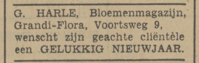 Voortsweg 9 G. Härle Bloemenmagazijn Grandi Flora advertentie Tubantia 31-12-1940.jpg