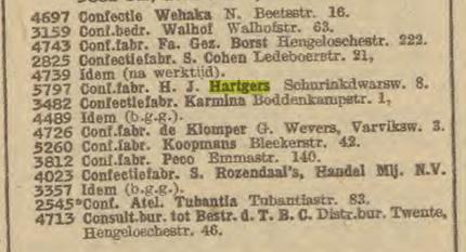 Schurinkdwarsweg 8 Confectiebedrijf H.J. Hartgers. telefoonboek 1948.jpg
