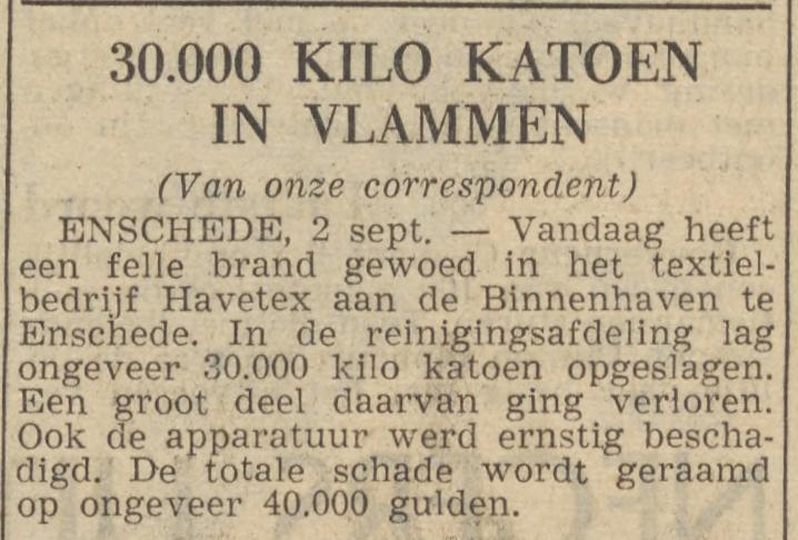 Binnenhaven 120 Havetex Textielbedrijf krantenbericht De Vol;kskrant 3-9-1956.jpg