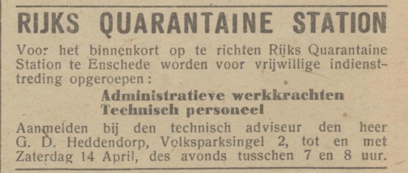 Volksparksingel 2 G.D. Heddendorp advertentie Het Parool 11-4-1945.jpg