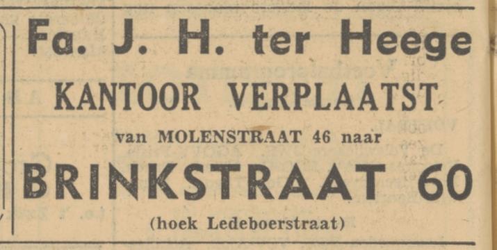 Molenstraat 46 Fa. J.H. ter Heege kantoor. advertentie Tubantia 21-12-1951.jpg