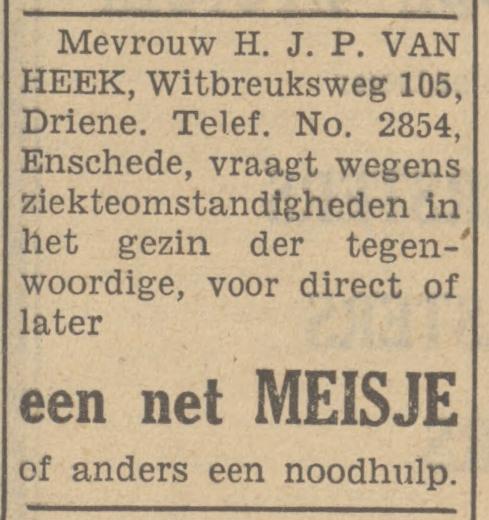 Witbreuksweg 105 H.J.P. van Heek advertentie Tubantia 7-5-1949.jpg