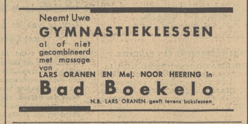 Mej. Noor Heering gymnastieklessen en massage advertentie Tubantia 2-10-1935.jpg