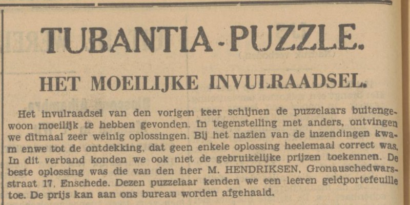 Gronausedwarstraat 17 M. Hendriksen advertentie Tubantia 12-1-1935.jpg