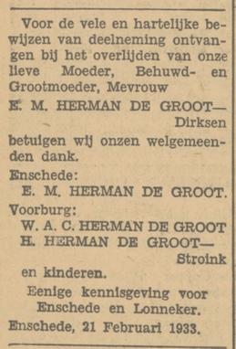 E.M. Herman de Groot advertentie Tubantia 21-2-1933.jpg