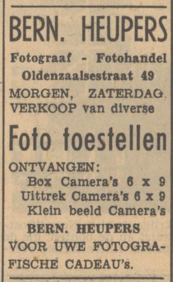 Oldenzaalsestraat 49 Bern. Heupers advertentie Tubantia 11-3-1949.jpg