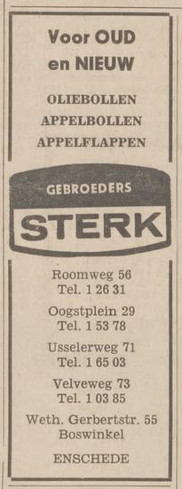 Roomweg 56 Gebr. Sterk advertentie Tubantia 29-12-1966.jpg