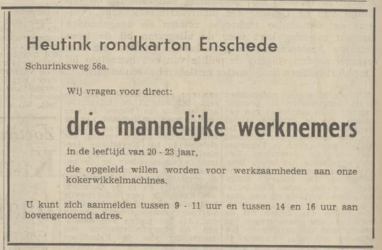 Schurinksweg 56a Heutink advertentie Tubantia 27-2-1970.jpg