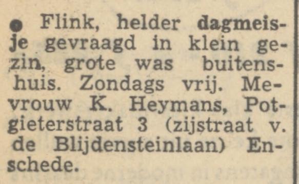 Potgieterstraat 3 K. Heymans advertentie Tubantia 4-9-1951.jpg