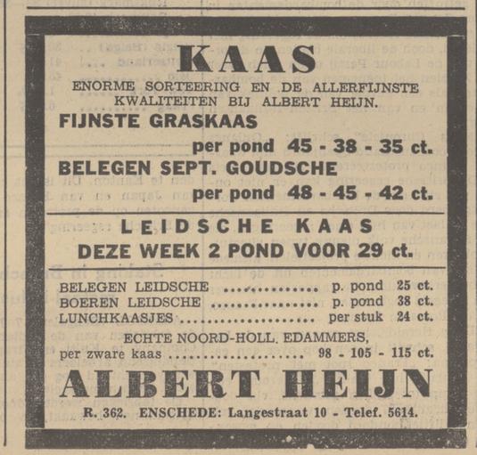 Langestraat 10 Albert Heijn advertentie Tubantia 7-6-1938.jpg
