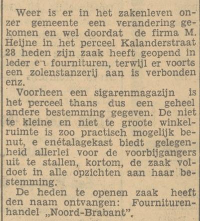 Kalanderstraat 28 Firma Heijne fourniturenhandel Noord Brabant krantenbericht Tubantia 4-2-1933.jpg
