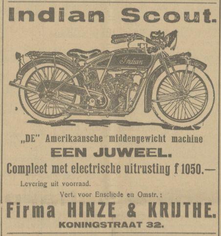 Koningstraat 32 Fa. Hinze & Krijthe advertentie Tubantia 11-4-1924.jpg