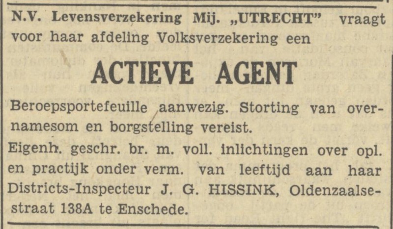 Oldenzaalsestraat 138a J.G. Hissink advertentie Tubantia 12-1-1950.jpg