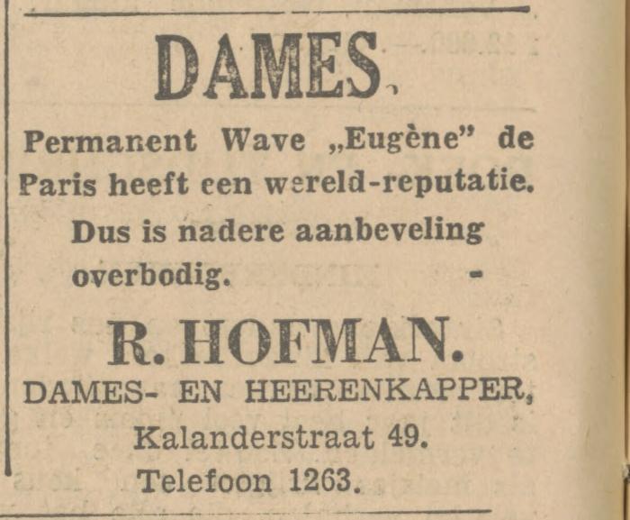 Kalanderstraat 49 R. Hofman advertentie Tubantia 19-11-1931.jpg