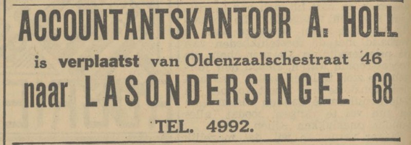 Lasondersingel 68 A. Holl Accountantskantoor advertentie Tubantia 16-8-1933.jpg
