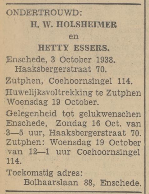 Bolhaarslaan 88 H.W. Holsheimer advertentie Tubantia 3-10-1938.jpg