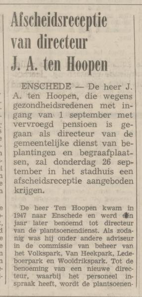 J.A. ten Hoopen krantenbericht Tubantia 7-9-1974.jpg