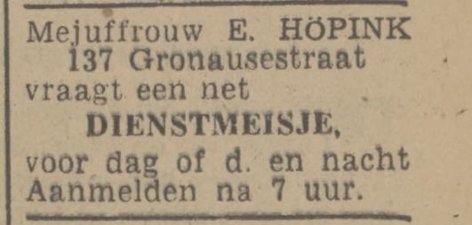 Gronausestraat 137 Mej. E. Höpink advertentie Tubantia 3-2-1948.jpg