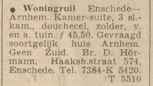Haaksbergerstraat 574 D. Hörmann advertentie Arnhemsche courant 12-3-1954.jpg