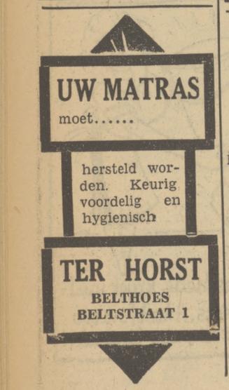 Beltstraat 1 't Belthoes ter Horst advertentie Tubantia 20-1-1951.jpg