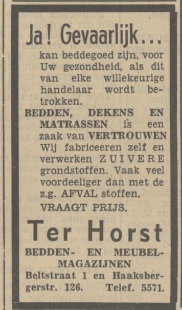 Beltstraat 1 Ter Horst bedden- en meubelmagazijn advertentie Tubantia 13-10-1937.jpg