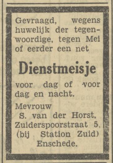 Zuiderspoorstraat 5 S. van der Horst advertentie Tubantia 1-4-1950.jpg