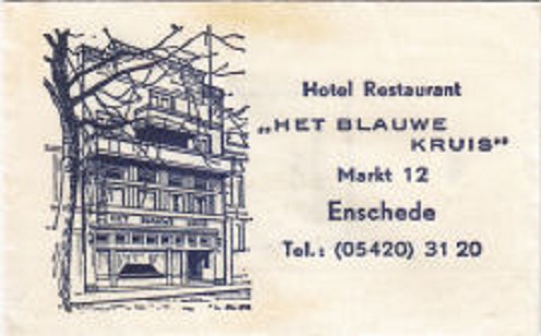 Markt 12 Hotel Restaurant Het Blauwe Kruis suikerzakje.jpg