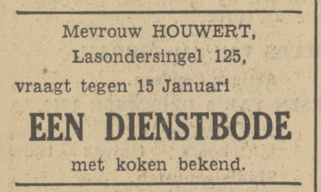 Lasondersingel 125 Mevr. Houwert advertentie Tubantia 6-12-1940.jpg