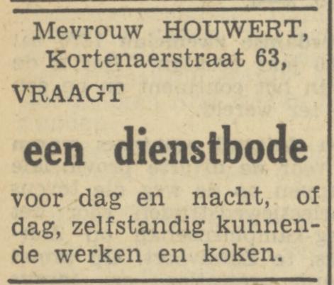 Kortenaerstraat 63 Mevr. Houwert advertentie Tubantia 21-6-1950.jpg