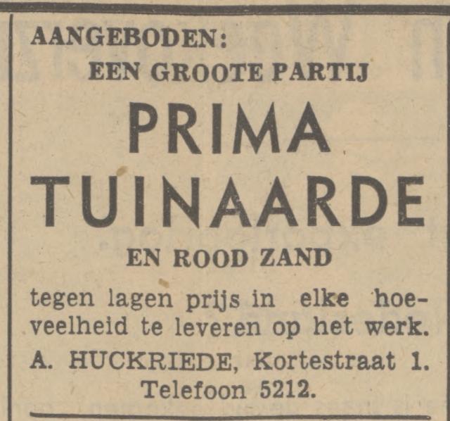 Kortestraat 1 A. Huckriede advertentie Tubantia 18-2-1939.jpg