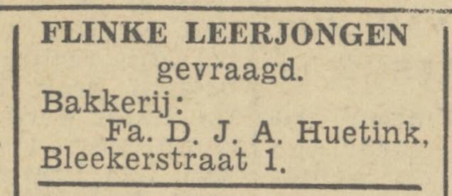 Blekerstraat 1 bakkerij D.J. Huetink advertentie Tubantia 17-9-1946.jpg