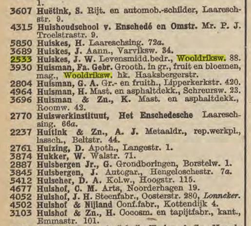 Wooldriksweg 88 J.W. Huiskes Levensmiddelenbedrijf. Telefoonboek 1946.jpg